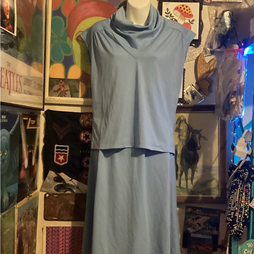 Vintage 70s JCPenney Fashions Light Blue Outfit
